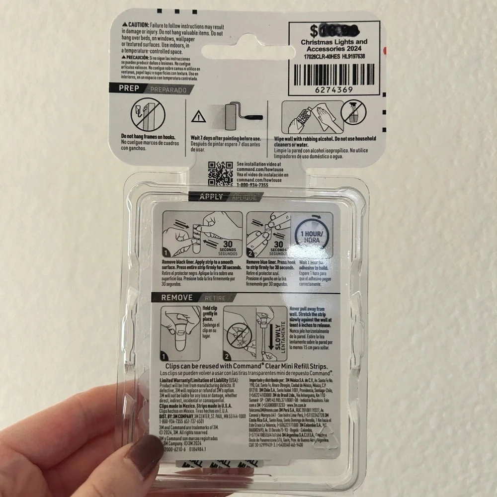 Command Mini Clear Hooks - Value Pack- NWT